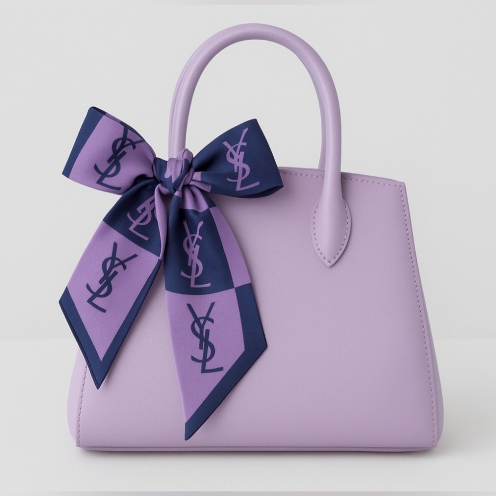 YSL Cotton Scarf Handkerchief Yves Saint Laurent For Hair Bag - Picture 6 of 6